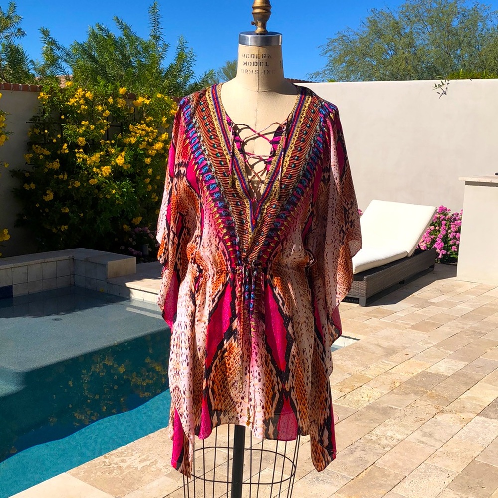 Paradis tunic in beautiful pink/animal print